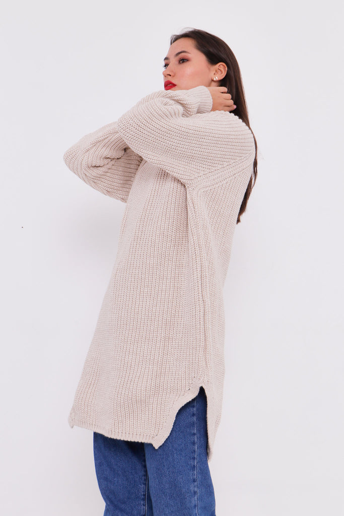 Grobstrick-Pullover mit Rollkragen TAMBA