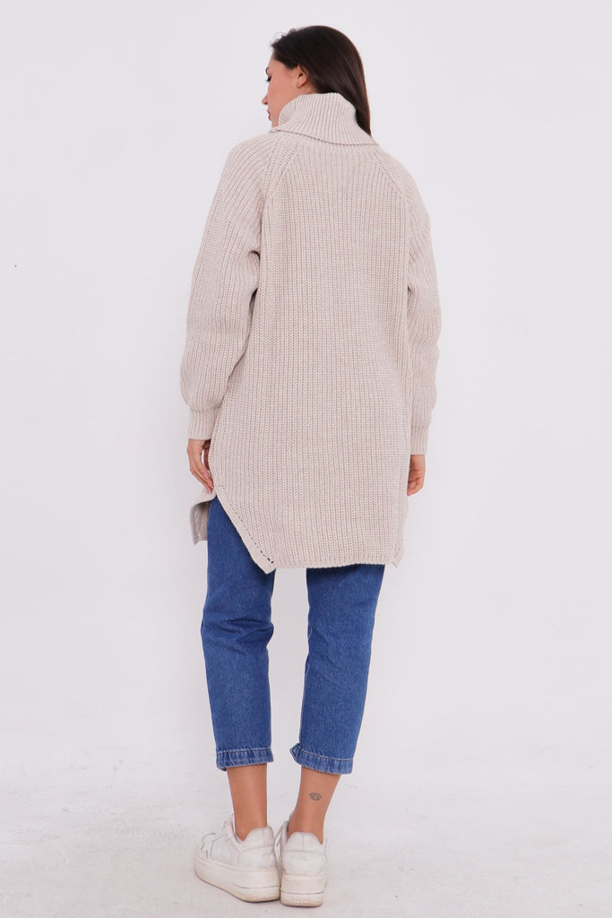 Grobstrick-Pullover mit Rollkragen TAMBA