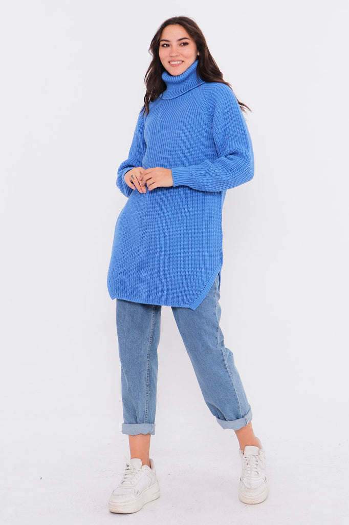Grobstrick-Pullover mit Rollkragen TAMBA