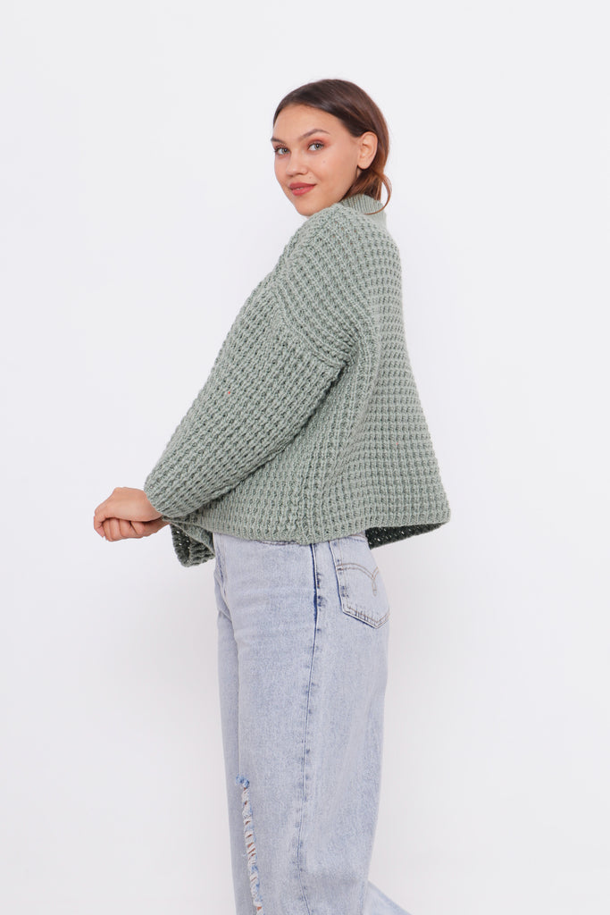Grobstrick-Pullover mit Stehkragen TAMBA