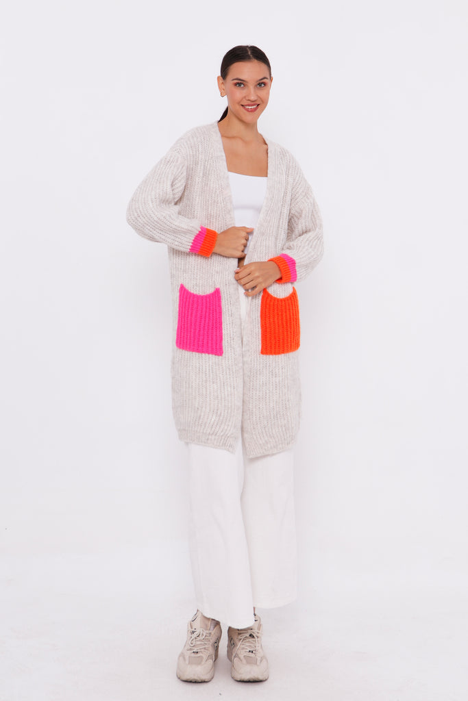 Cardigan mit bunten Taschen TAMBA