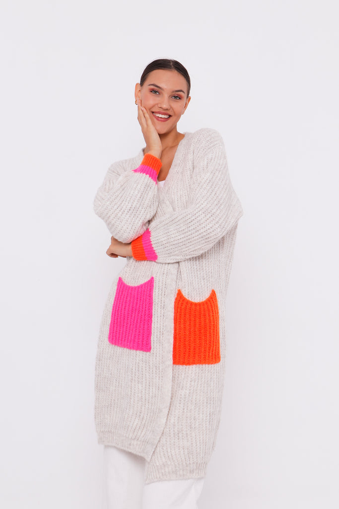 Cardigan mit bunten Taschen TAMBA