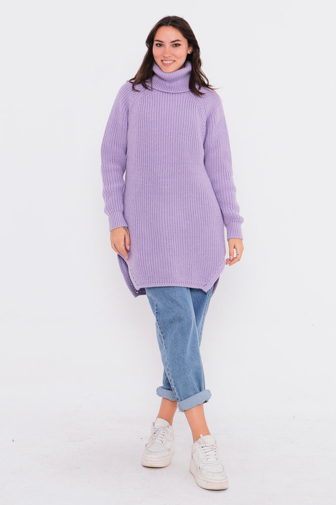 Grobstrick-Pullover mit Rollkragen TAMBA