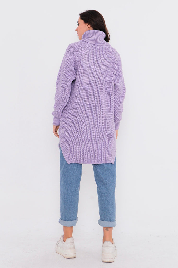 Grobstrick-Pullover mit Rollkragen TAMBA