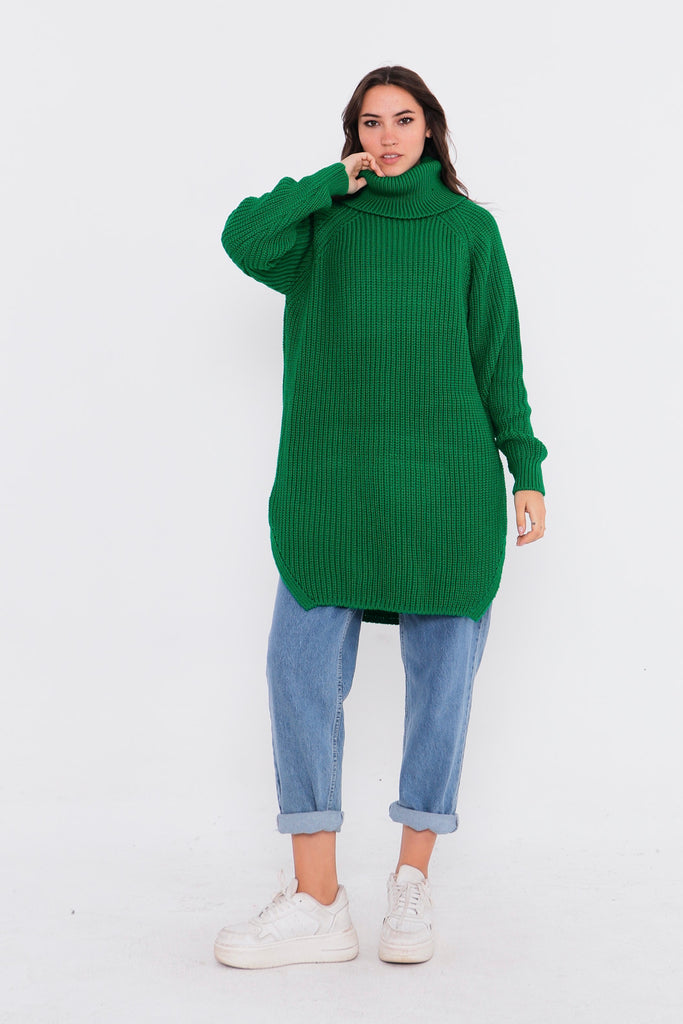 Grobstrick-Pullover mit Rollkragen TAMBA