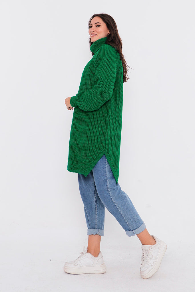 Grobstrick-Pullover mit Rollkragen TAMBA