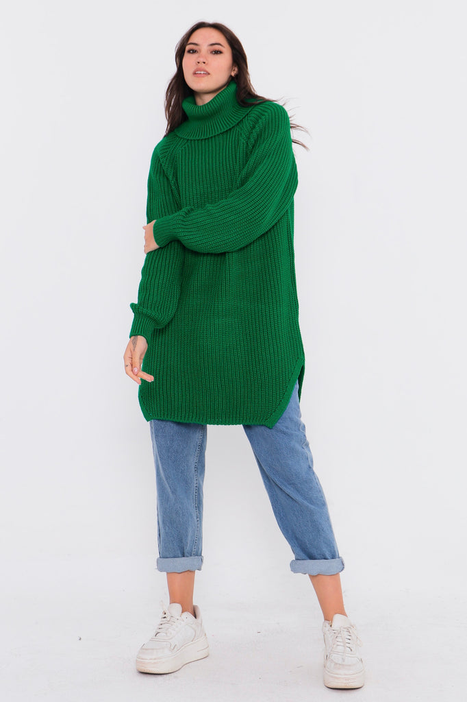 Grobstrick-Pullover mit Rollkragen TAMBA