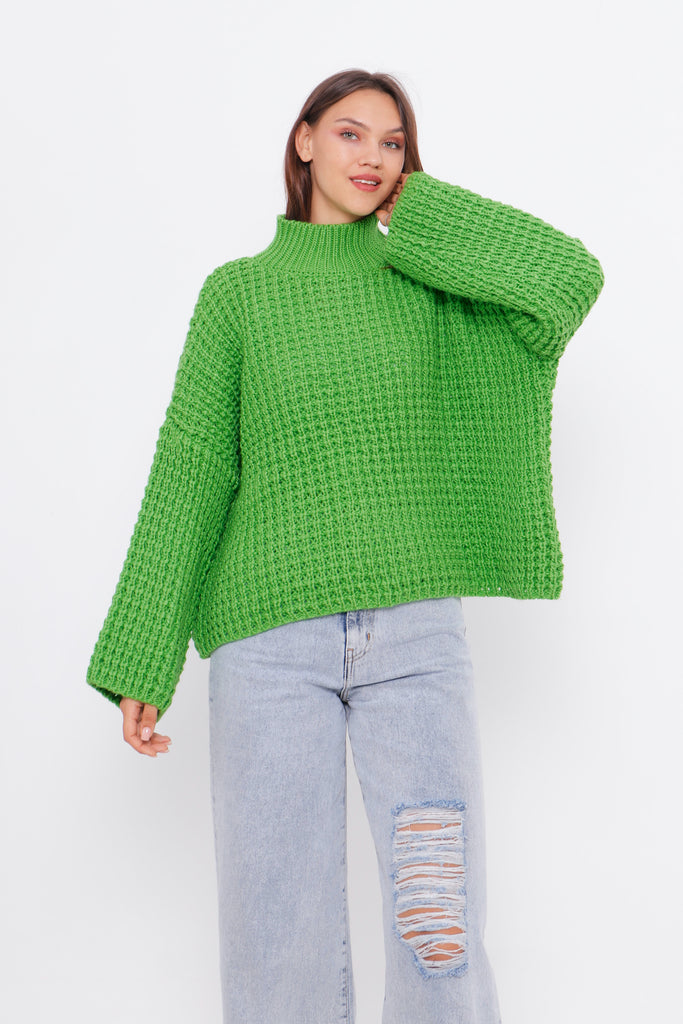 Grobstrick-Pullover mit Stehkragen TAMBA
