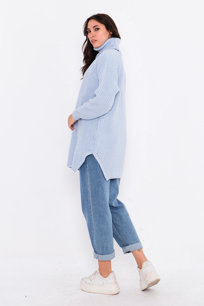 Grobstrick-Pullover mit Rollkragen TAMBA