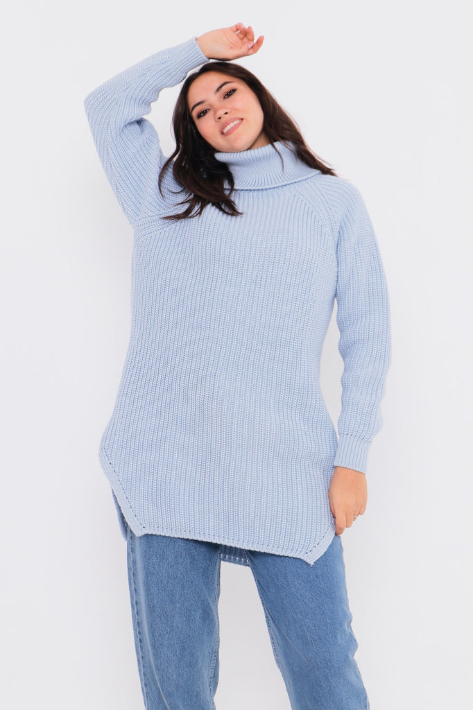 Grobstrick-Pullover mit Rollkragen TAMBA