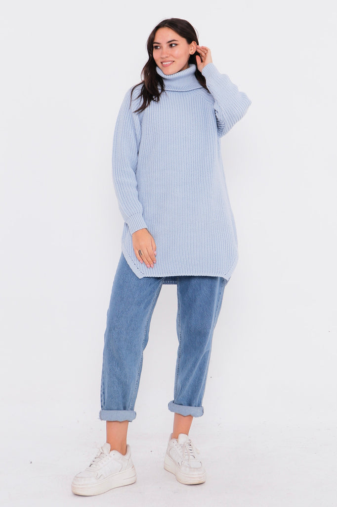 Grobstrick-Pullover mit Rollkragen TAMBA