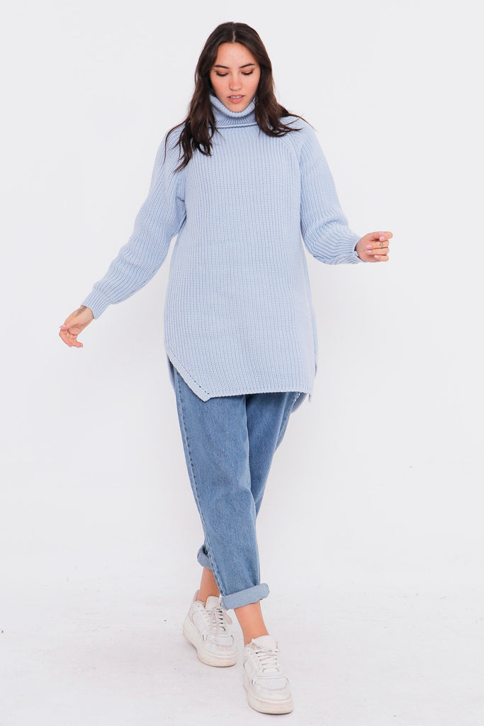 Grobstrick-Pullover mit Rollkragen TAMBA