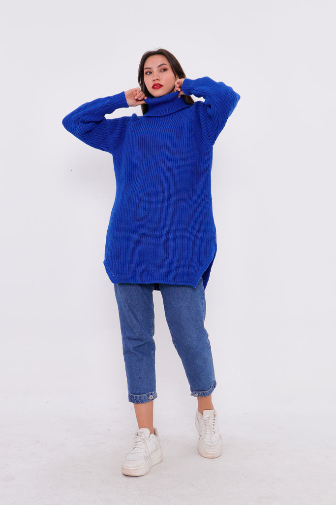 Grobstrick-Pullover mit Rollkragen TAMBA