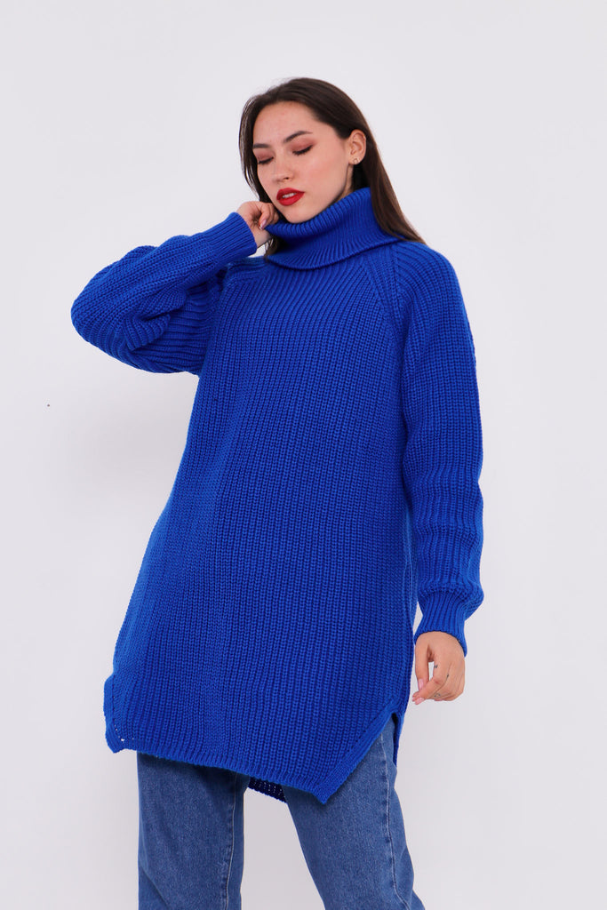 Grobstrick-Pullover mit Rollkragen TAMBA