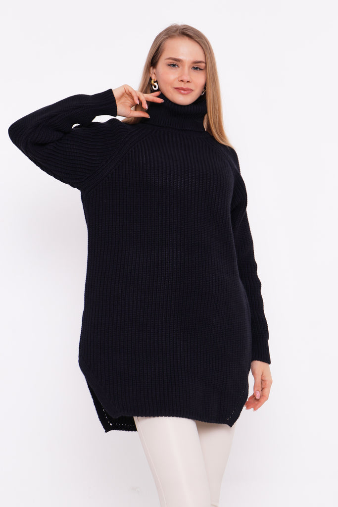 Grobstrick-Pullover mit Rollkragen TAMBA