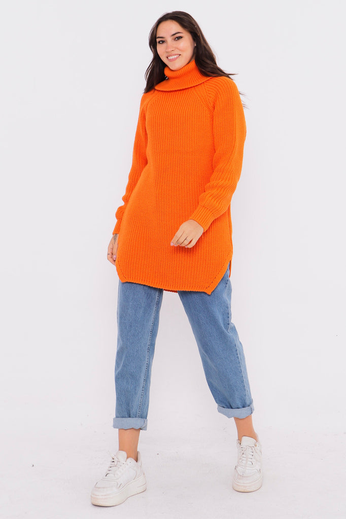 Grobstrick-Pullover mit Rollkragen TAMBA