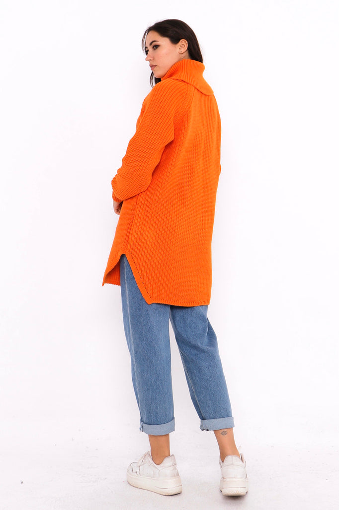 Grobstrick-Pullover mit Rollkragen TAMBA