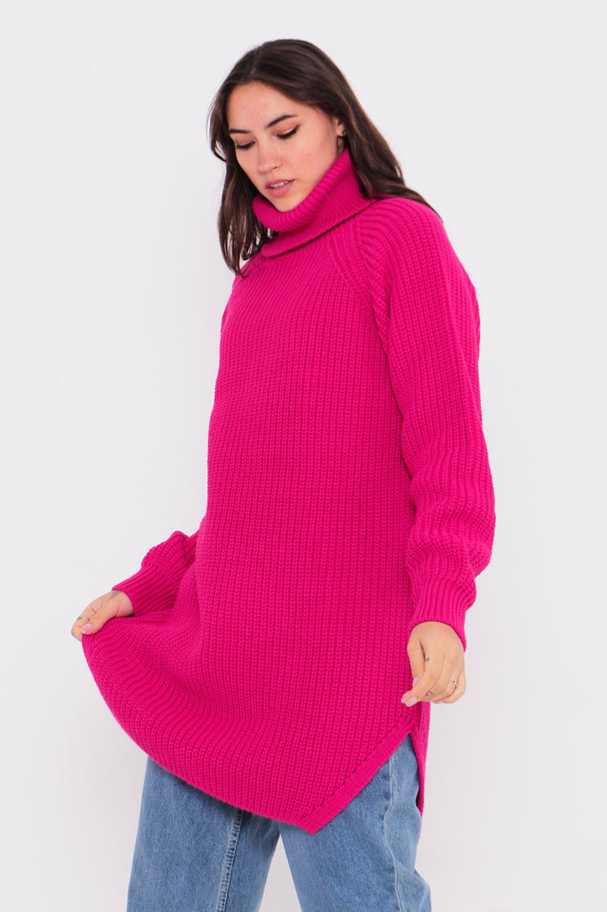 Grobstrick-Pullover mit Rollkragen TAMBA