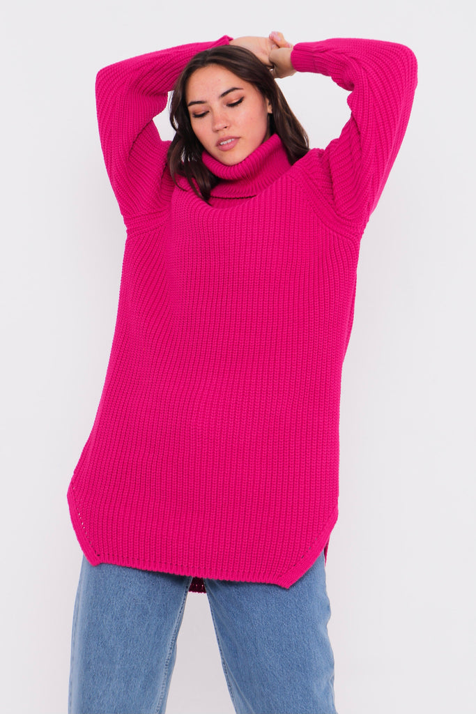 Grobstrick-Pullover mit Rollkragen TAMBA