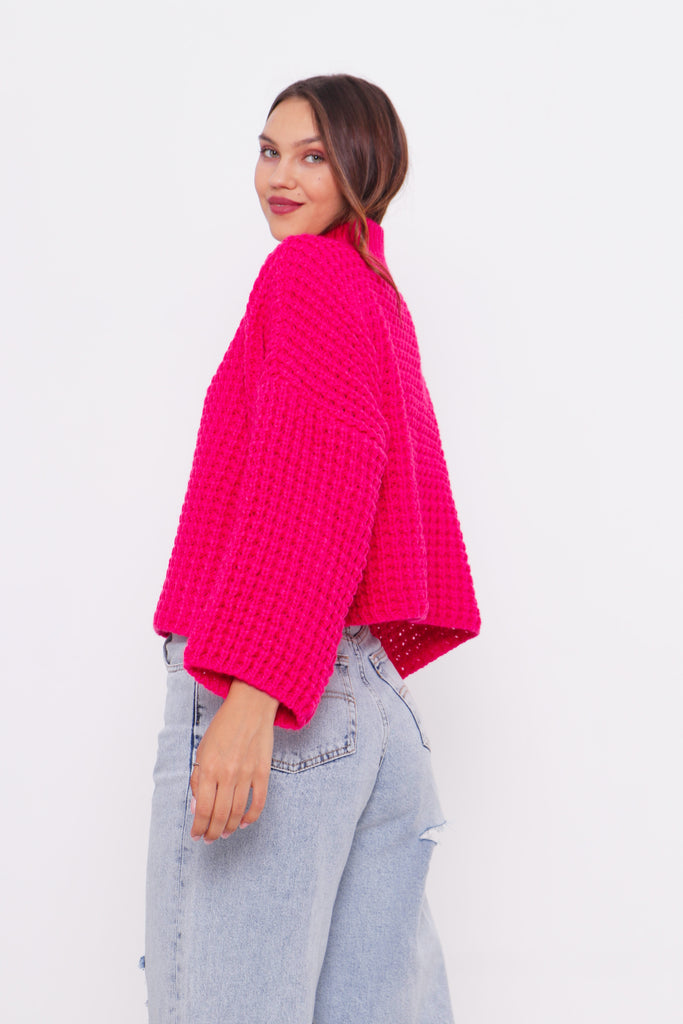 Grobstrick-Pullover mit Stehkragen TAMBA