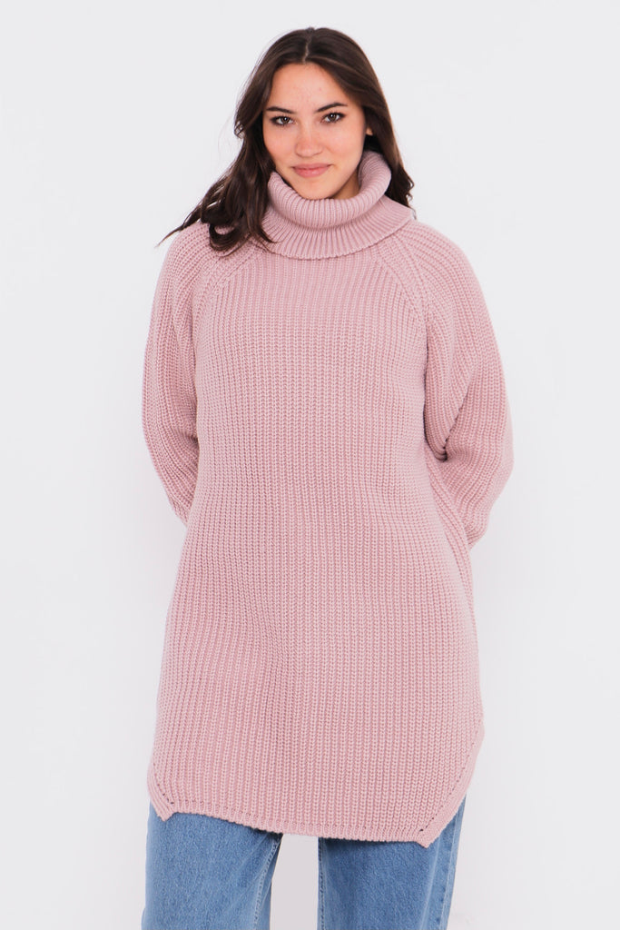 Grobstrick-Pullover mit Rollkragen TAMBA