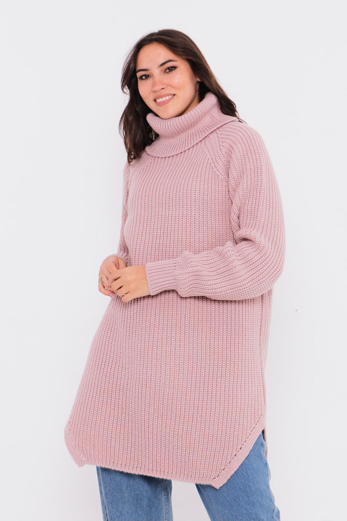 Grobstrick-Pullover mit Rollkragen TAMBA