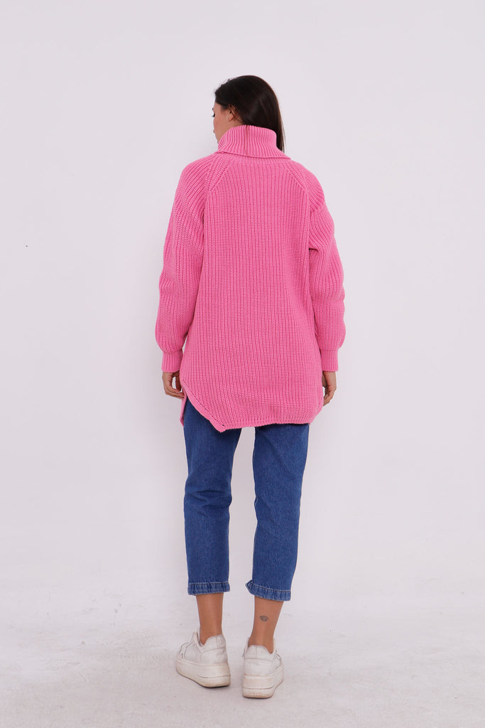 Grobstrick-Pullover mit Rollkragen TAMBA