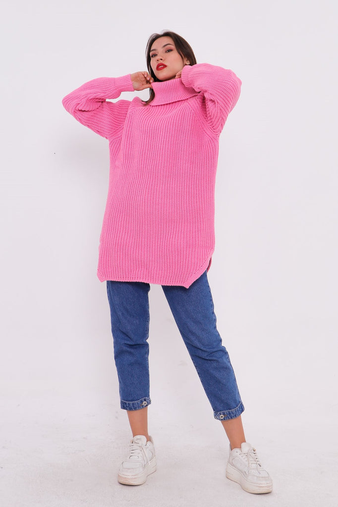 Grobstrick-Pullover mit Rollkragen TAMBA