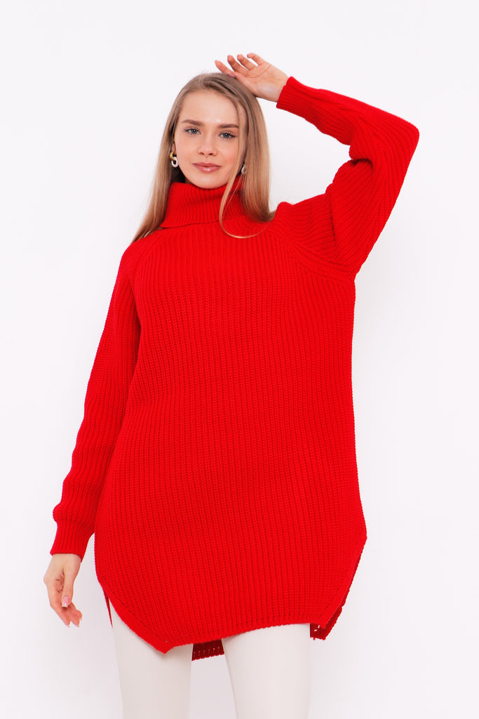 Grobstrick-Pullover mit Rollkragen TAMBA