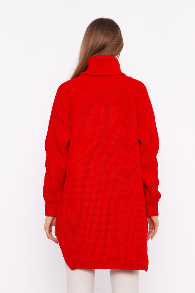 Grobstrick-Pullover mit Rollkragen TAMBA