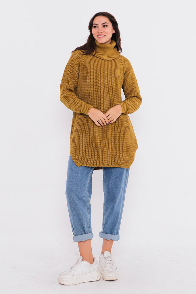Grobstrick-Pullover mit Rollkragen TAMBA
