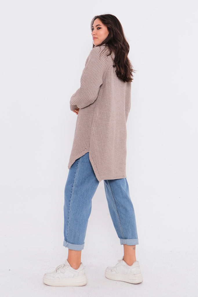 Grobstrick-Pullover mit Rollkragen TAMBA