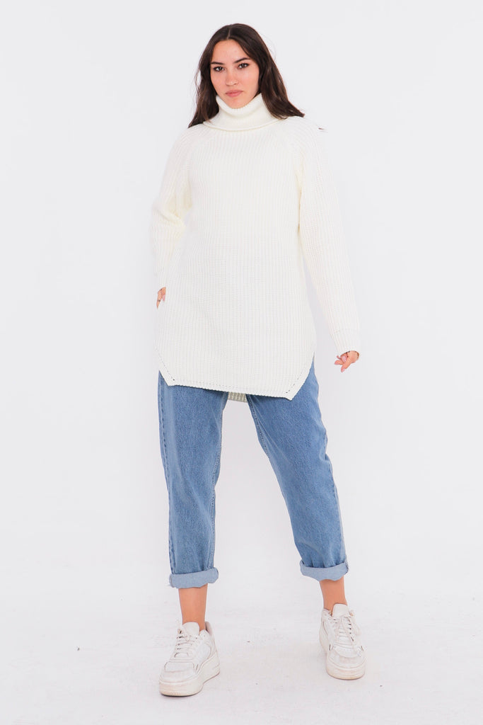 Grobstrick-Pullover mit Rollkragen TAMBA