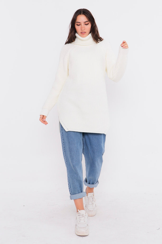 Grobstrick-Pullover mit Rollkragen TAMBA