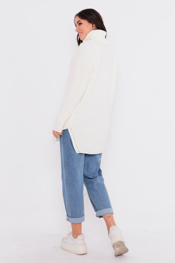 Grobstrick-Pullover mit Rollkragen TAMBA